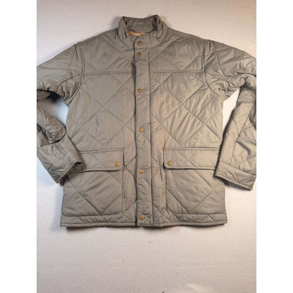J crew Walker Quilted bomber Jacket Olive Tan khaki size M